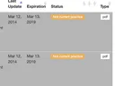 Screenshot of page with archived publications