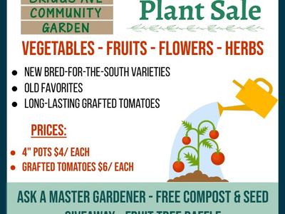 2023 Spring Plant Sale — Briggs Ave Community Garden; April 29, 10am–2pm; 1598 S. Briggs Ave, Durham