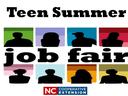 Teen Summer job fair; nine silhouetted profiles; NC Cooperative Extension