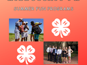 Hyde County 4-H poster: Summer Fun Programs, youth photos, 4-H clover logos, Register Now!