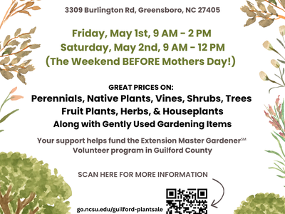 Flyer for the 2026 Passalong Plant Sale in Guilford County