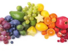 Rainbow of fruits.