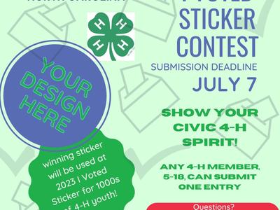 Kids Voting North Carolina "'I Voted' Sticker Contest" — submission deadline July 7
