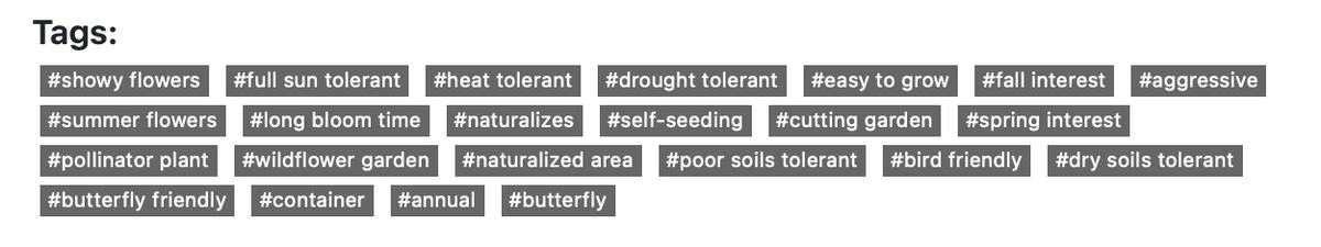 A selection of tags.