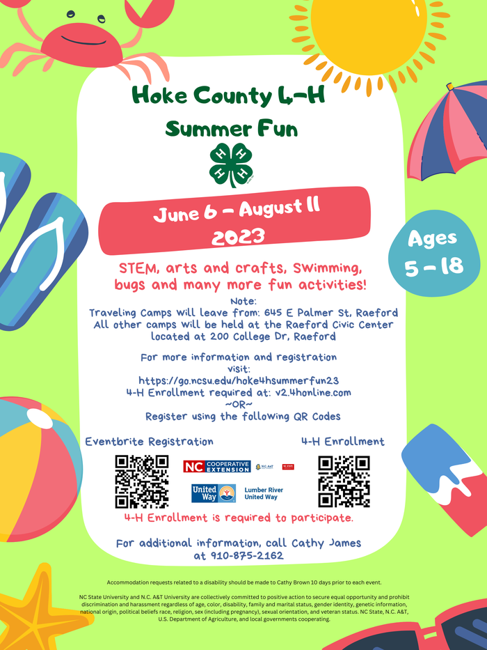 Directions on how to register you child for 4-H Summer Camps and enroll in 4-H.