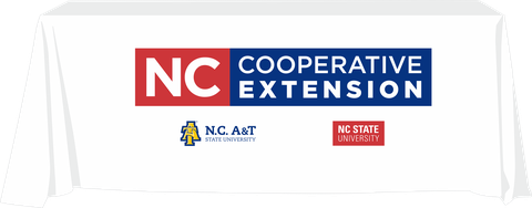 8ft Non-Fitted Table Cover N.C. Cooperative Extension - White