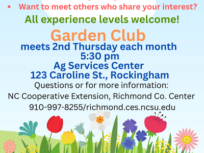 Announcement of Garden Club program