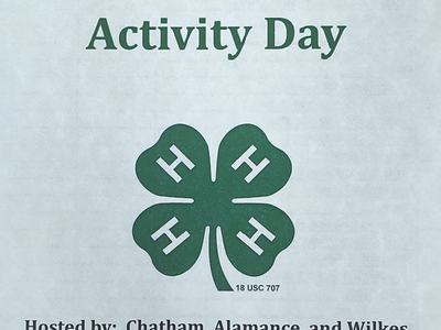 North Central District 4-H Activity Day flyer with 4‑H clover; Saturday, June 24, 2023