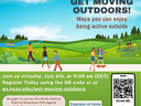 GET MOVING OUTDOORS! Ways to enjoy being active outside. Virtual July 6, 11:00 am EDT