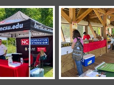 N.C. Cooperative Extension at a farmers Market.