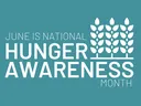June is National Hunger Awareness Month; stylized wheat graphic