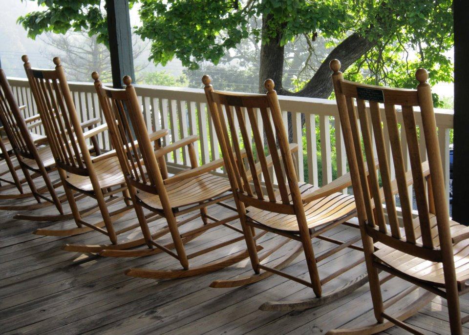 Rocking charis on a porch