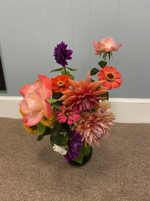 Flowers in an arrangement.
