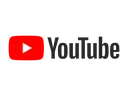 YouTube logo: red play button icon and the word "YouTube" on a black background
