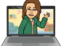 Bitmoji of Molly Sandfoss coming out of a computer
