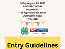Montgomery County Agricultural Fair — Aug 25, 2023 4–7PM; Entry deadline Aug 24 8AM–6PM