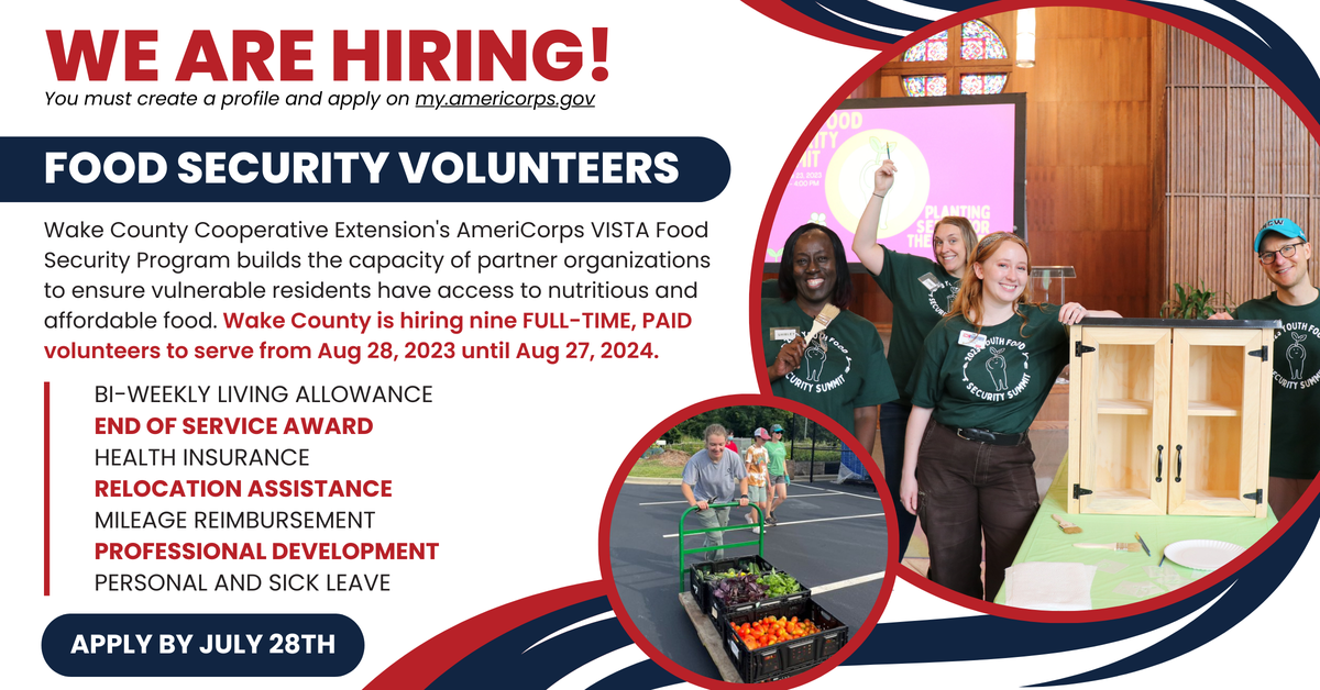 We are Hiring Food Security Volunteers