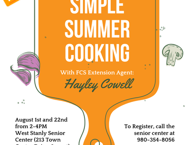 Simple Summer Cooking workshop poster