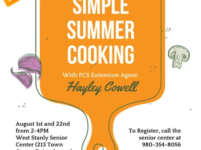 Simple Summer Cooking workshop poster