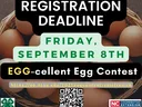 Basket of eggs; text: Registration deadline Friday, September 8th; EGG-cellent Egg Contest
