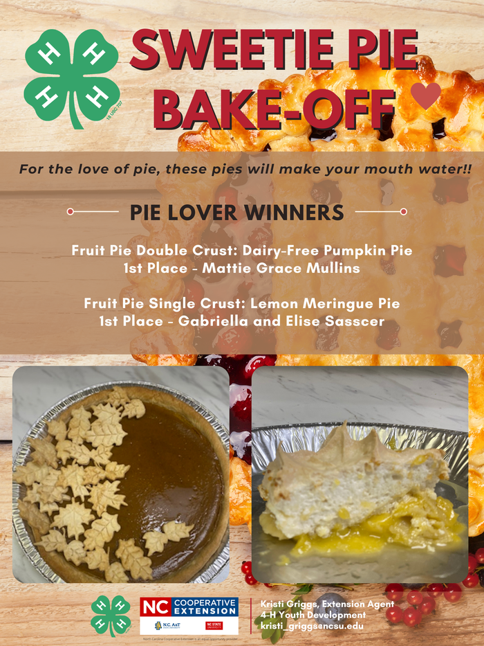 2023 Sweetie Pie Bake-off Winners