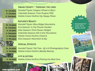 4-H Photography Contest 2023 Winners