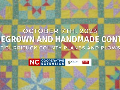 Homegrown and handmade contest on a quilt background