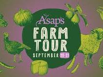 A$AP's FARM TOUR — September 20–21, surrounded by illustrated vegetables and chickens
