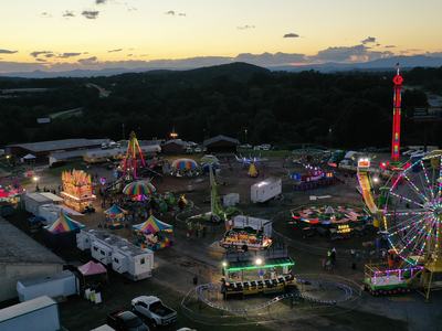 View of the Caldwell County Agriculture Fair at Night