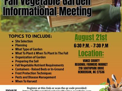 Fall Vegetable Garden Informational Meeting