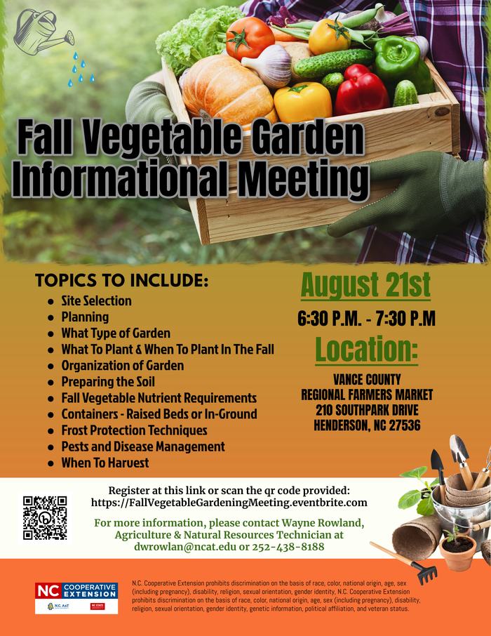 Fall Vegetable Garden Informational Meeting