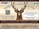 Free vension canning class on Oct 12th, 2023 530pm-730pm. Hands on canning and education