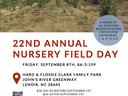22nd Annual Nursery Field Day — Fri Sept 8, 8A–3:15P; Hard & Flossie Clark Park, Lenoir NC
