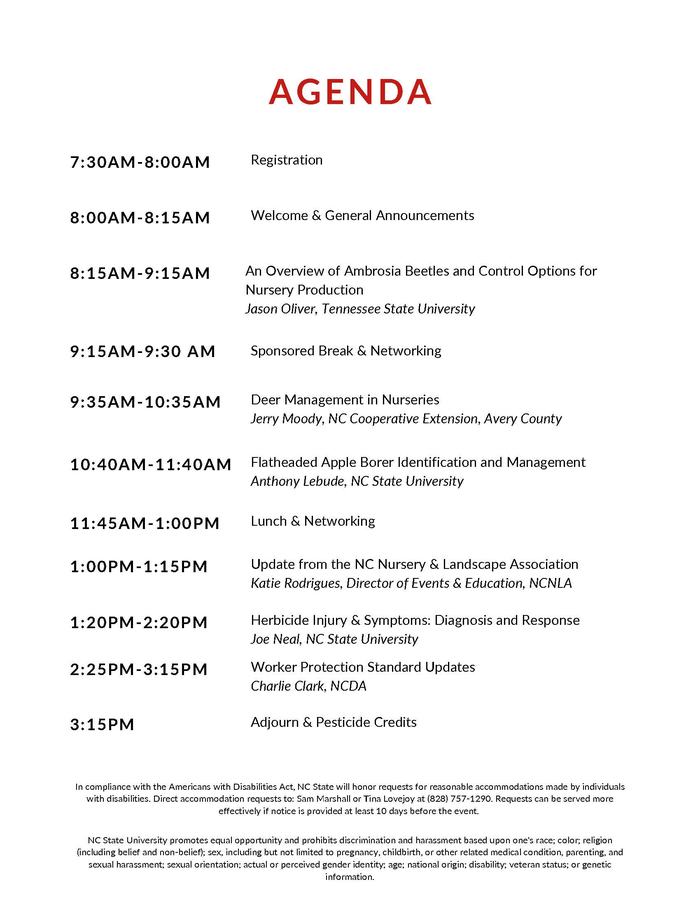 Nursery Day Agenda