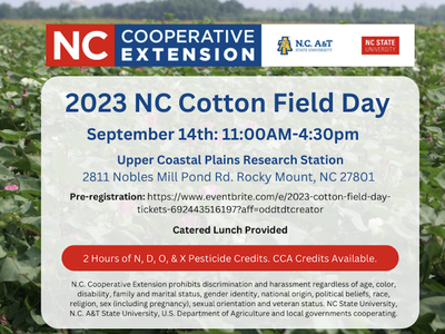 Poster for 2023 Cotton Field Day