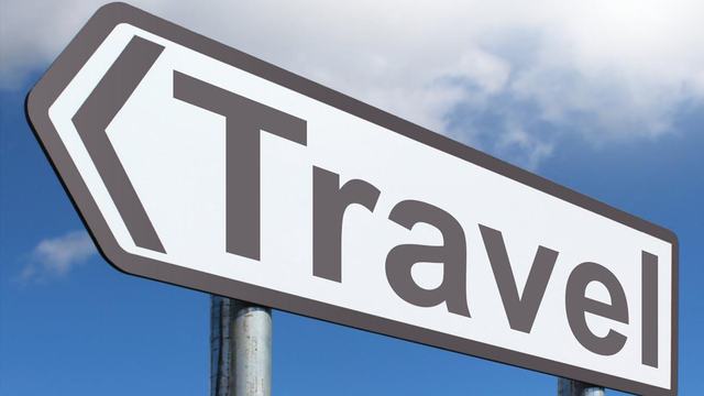 Decorative - Sign with the word "Travel" pointing left