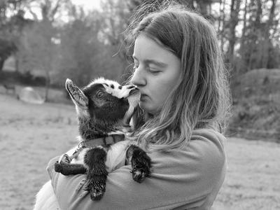 girl with goat