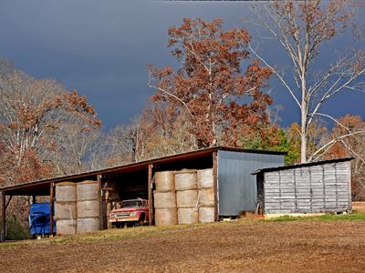 Hay in a barn