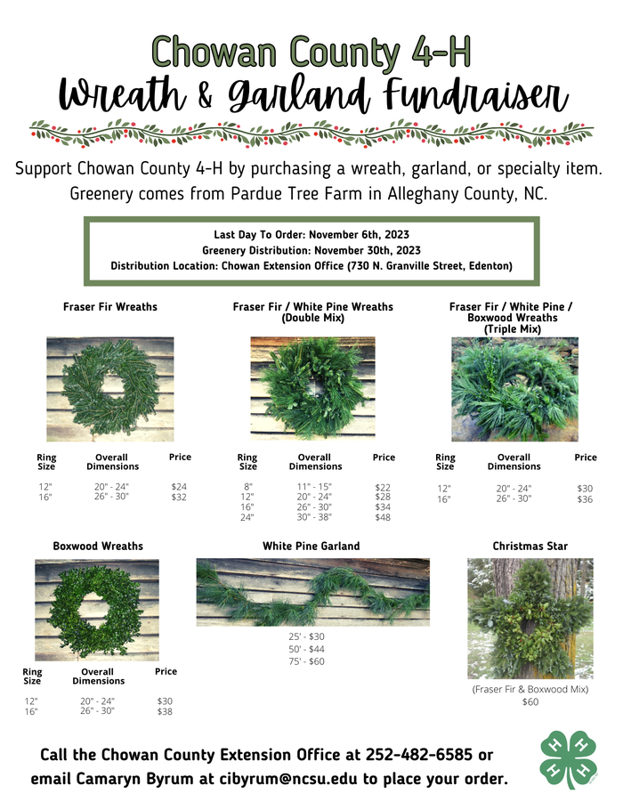 2023 Wreath & Garland Fundraiser flyer 