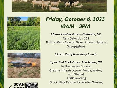 flyer for the NC Small Ruminant Fall Field Day