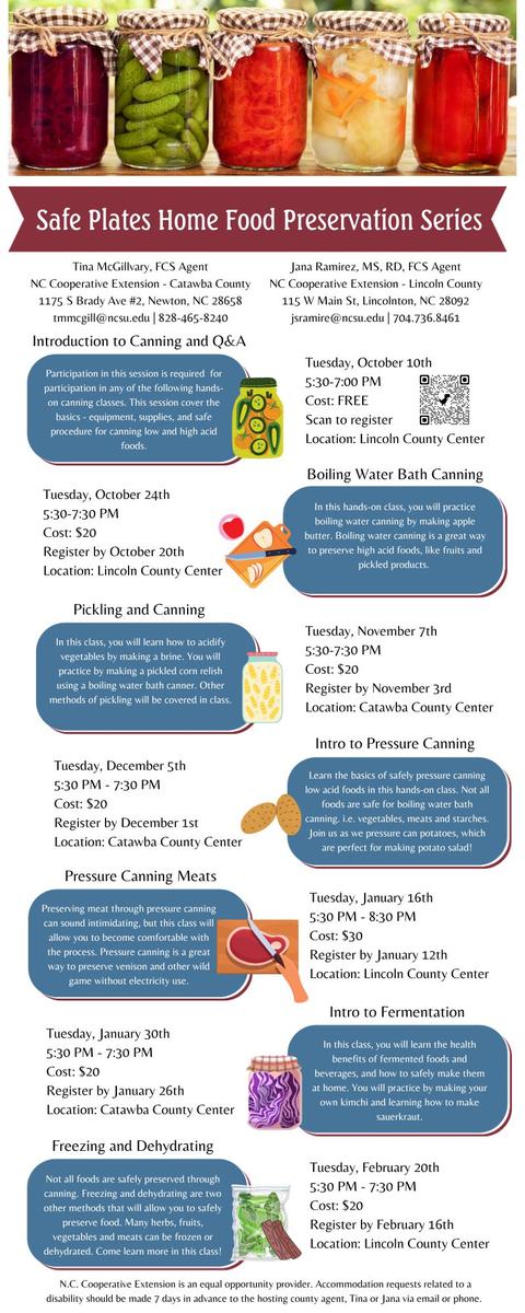 Catawba and Lincoln home food preservation series