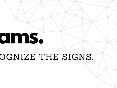 scams. Recognize the Signs text image