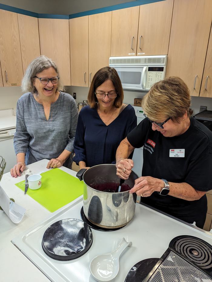 Stirring pot on stove