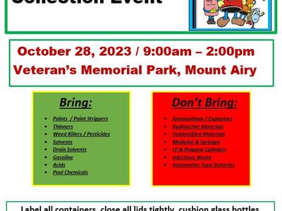 Household Hazardous Waste & Pesticide Collection Event