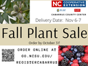 Fall plant sale flyer. Order by October 31.