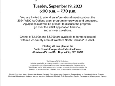 WNC AgOptions Informational Session