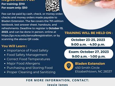 ServSafe training informational flier