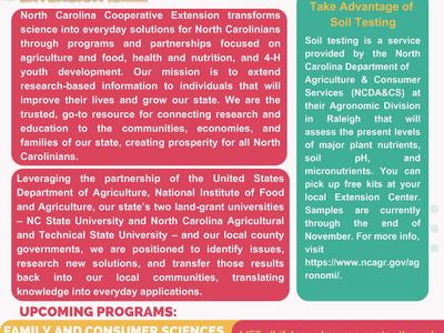 NC Cooperative Extension newsletter titled "EXTENSION MINUTE", September 2023