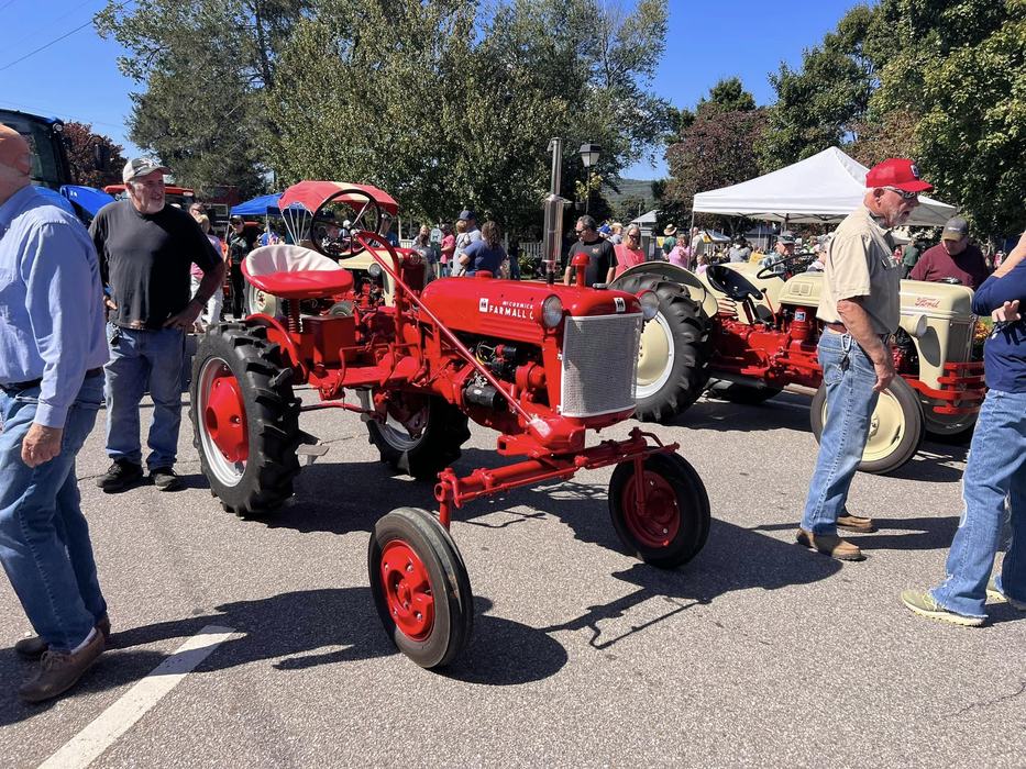 crowd and tractors