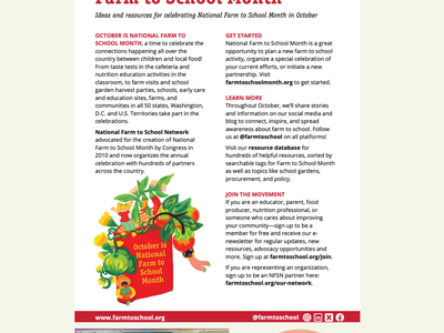 FCS News-October 2023 October is National Farm to School Month